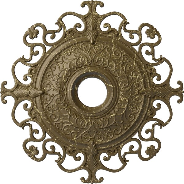 Ekena Millwork Orleans Medallion (Canopies up to 8 1/4"), 38 3/8"OD x 6 5/8"ID x 2 7/8"P, Mississippi Mud Crackle CM38OLMMC - main